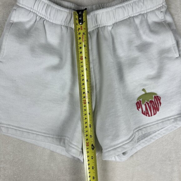 PLAYBOY by PACSUN Womens Shorts White Drawstring Extra Small XS Fleece Lined - Picture 7 of 10